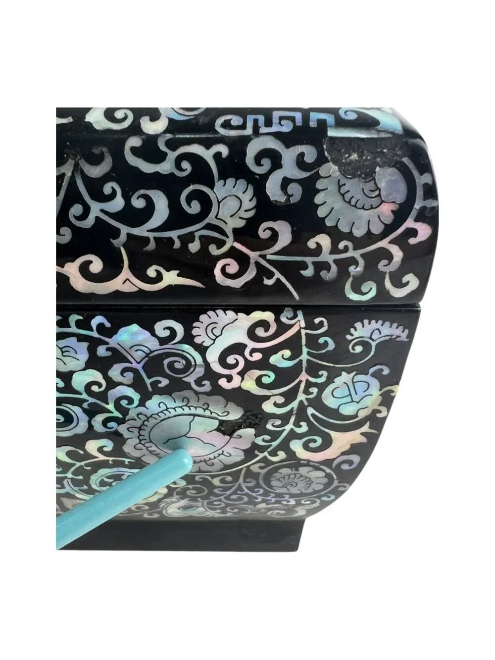 Vintage Abalone Inlay Jewelry Box, Deer Motif Keepsake Chest, Wedding Gift Decor